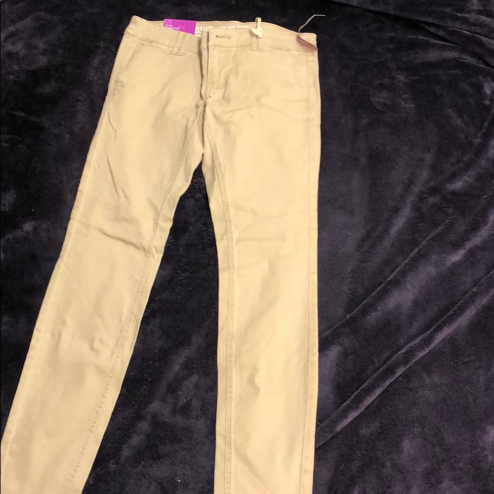 Low rise skinny tan/beige pants